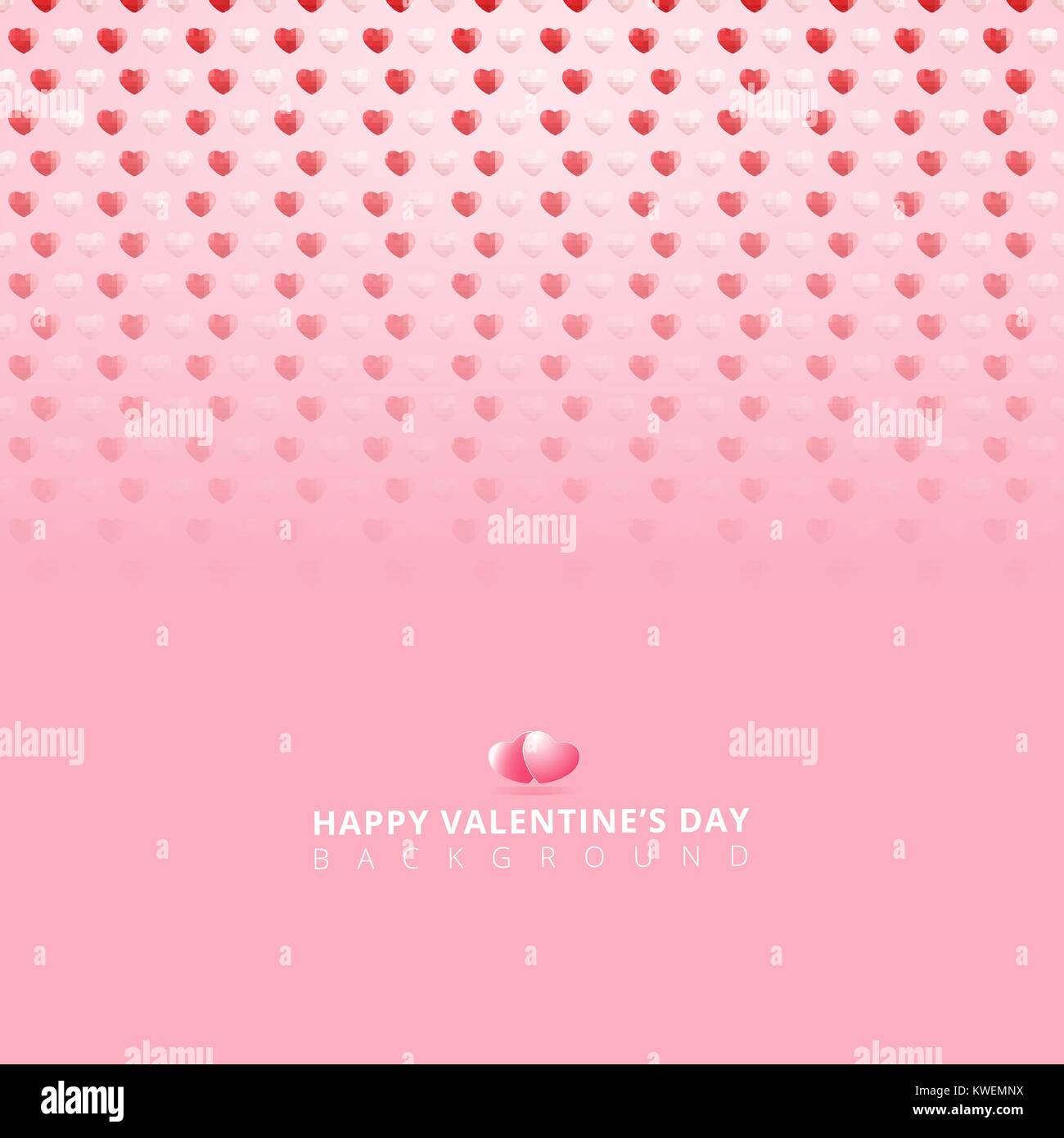 Happy valentines day white and red 3d hearts pattern on pink background ...