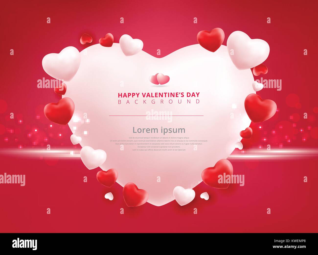 Valentines day sale background with balloons heart pattern. Vector ...