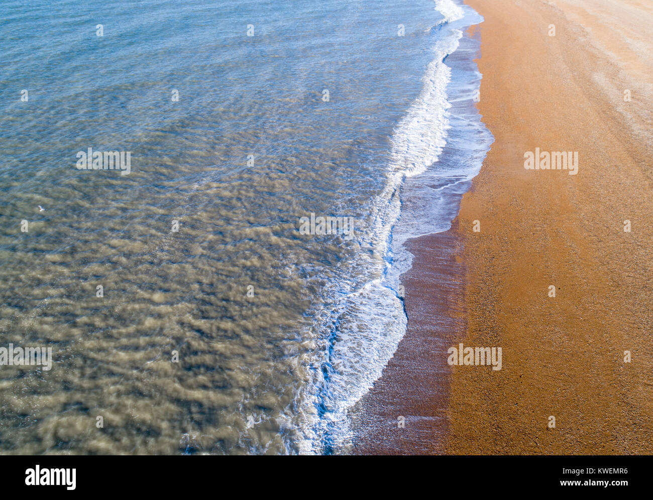 seaford beach in east sussex by drone Stock Photo