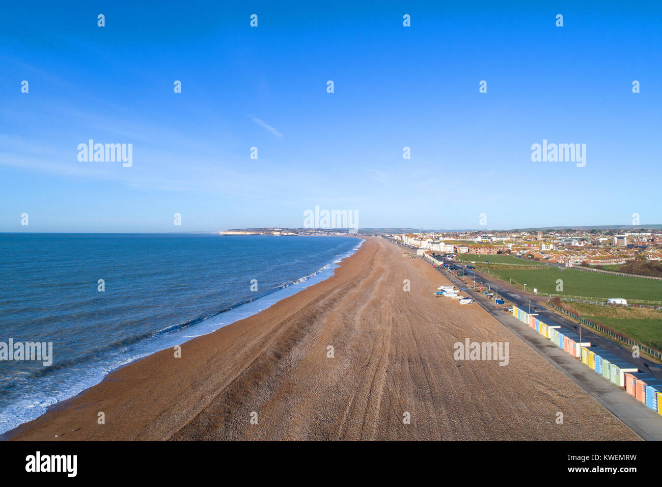 seaford beach in east sussex by drone Stock Photo Alamy