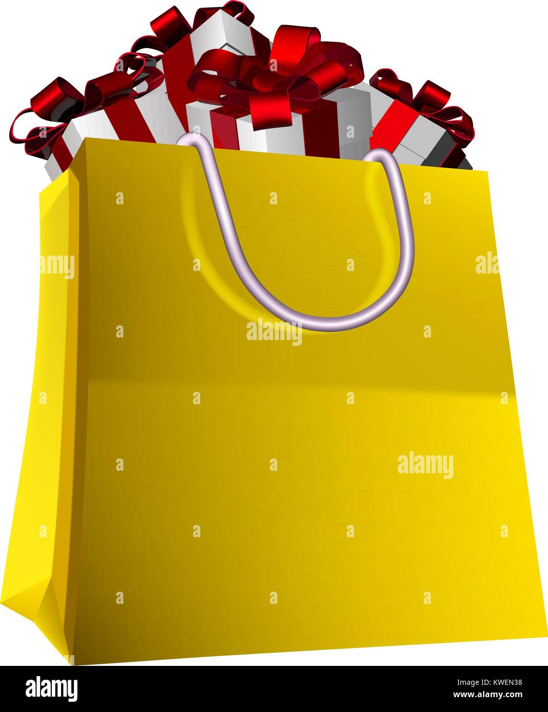 Shopping Bag Full Birthday Gift Presents  Stock Vector