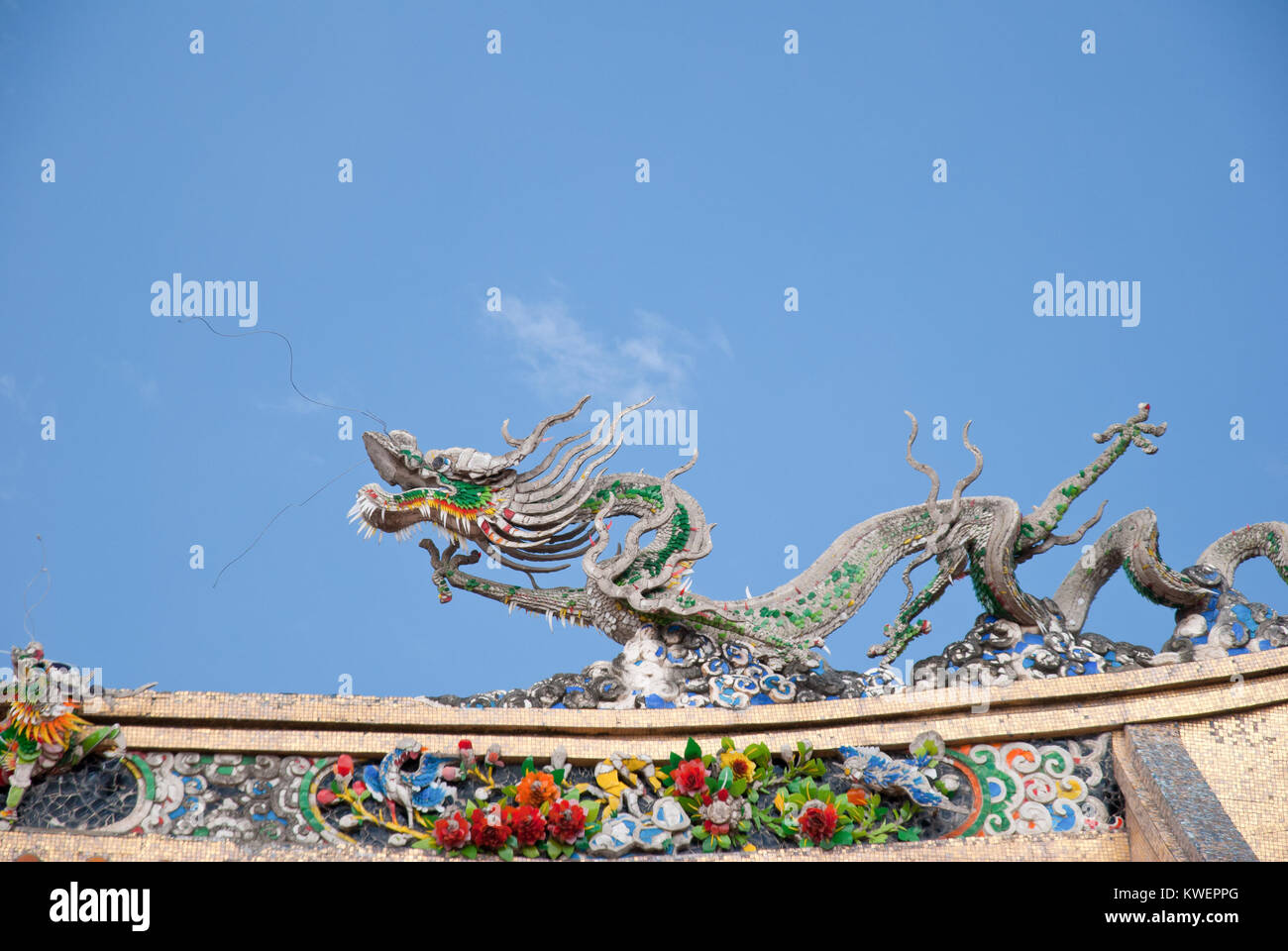 Decorations and Chinese dragons for celebrating Chinese New Year