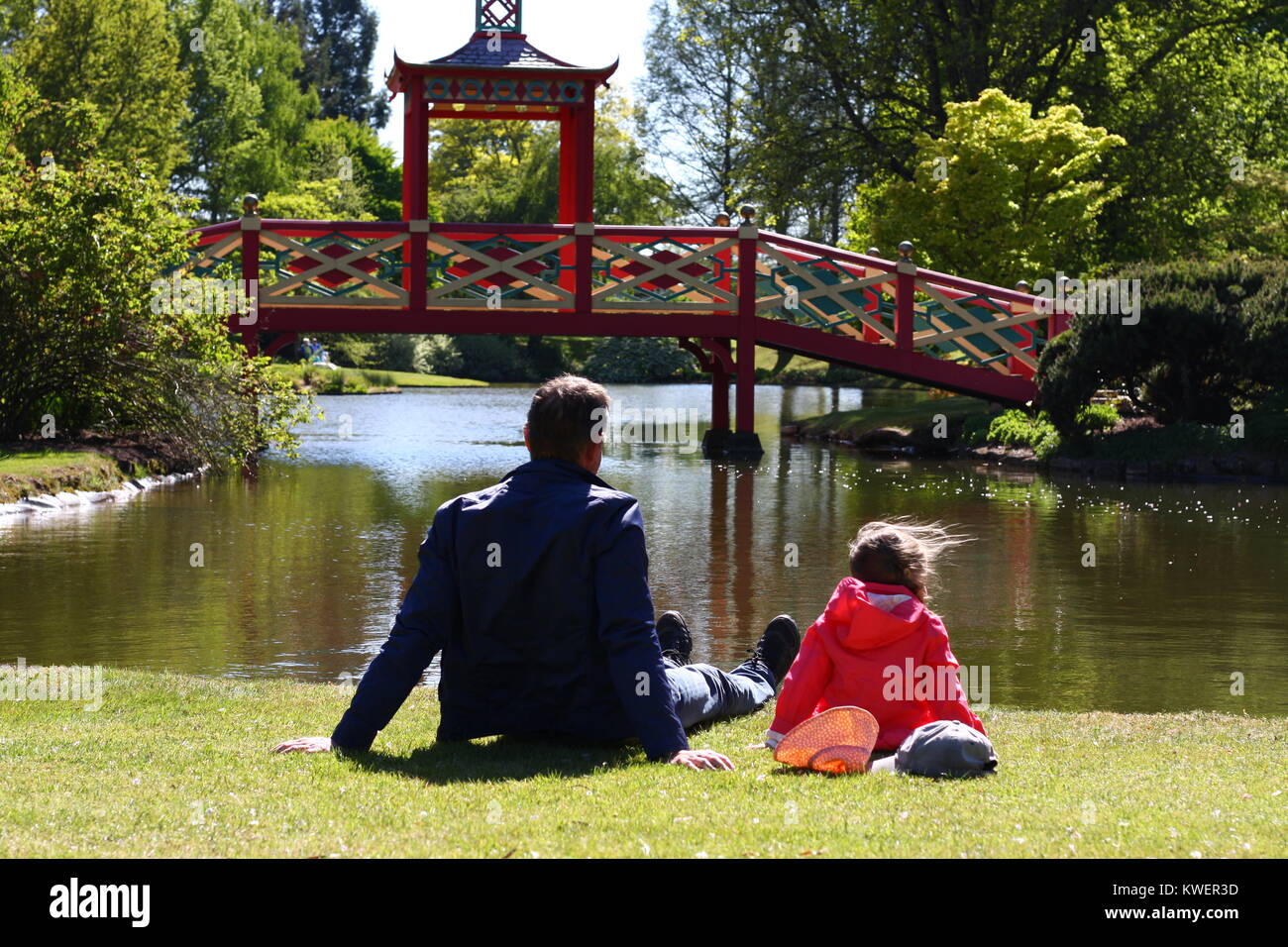 liitlegirl with her father in the park Stock Photo