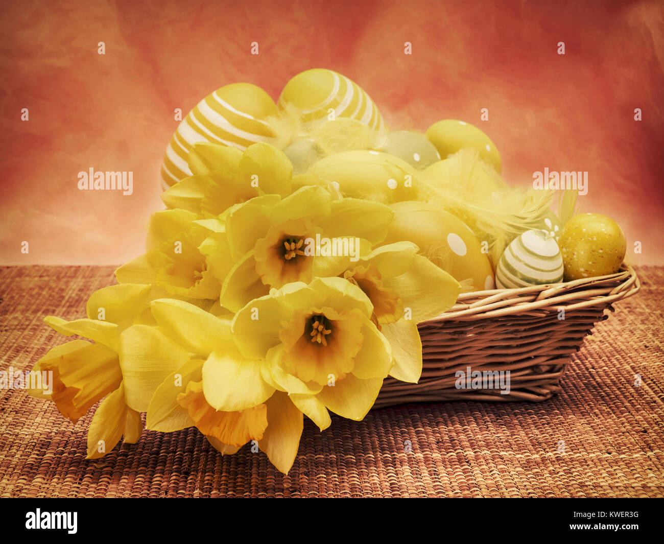 Decor for Easter Basket “Etno style “ pottery, dry flowers and organic fabric / adult main image 0
