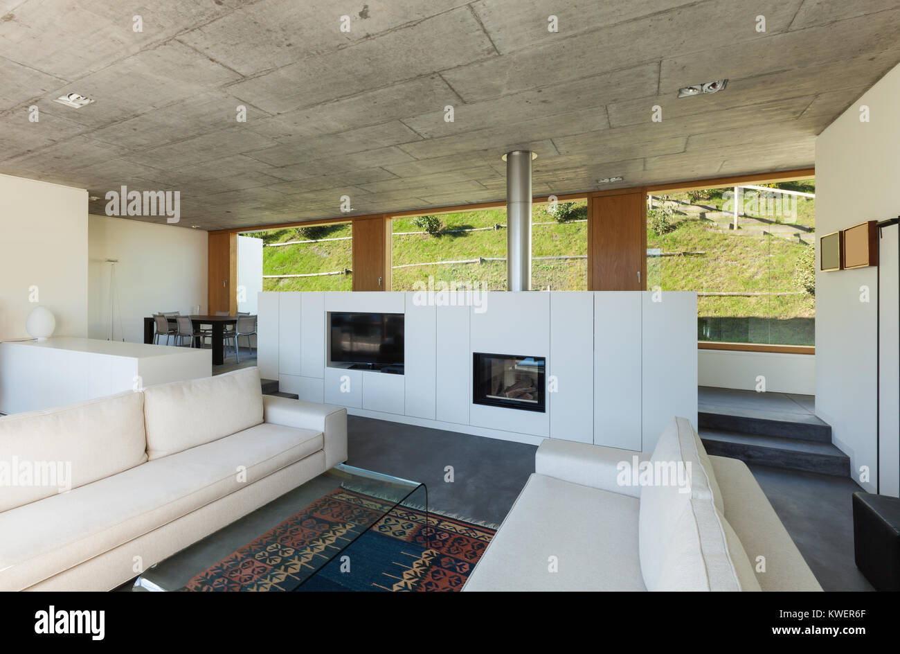 Beautiful Modern House In Cement Interiors View From The
