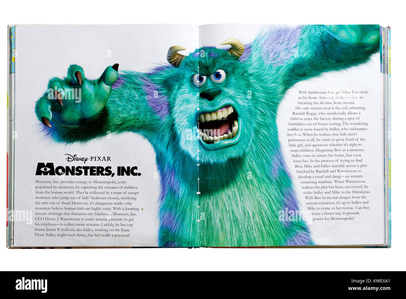 Pixar character Sulley from the film Monsters Inc. in a Pixar Character Guide Stock Photo