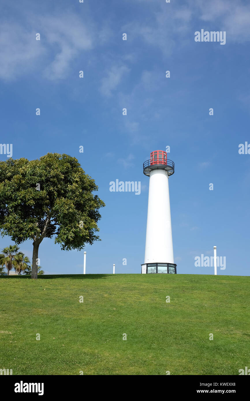 LONG BEACH, CA - FEBRUARY 21, 2015: The Lion's Lighthouse for Sight. Built in 2000 it is a symbol of the Lion's fundraiser activities for the visually Stock Photo