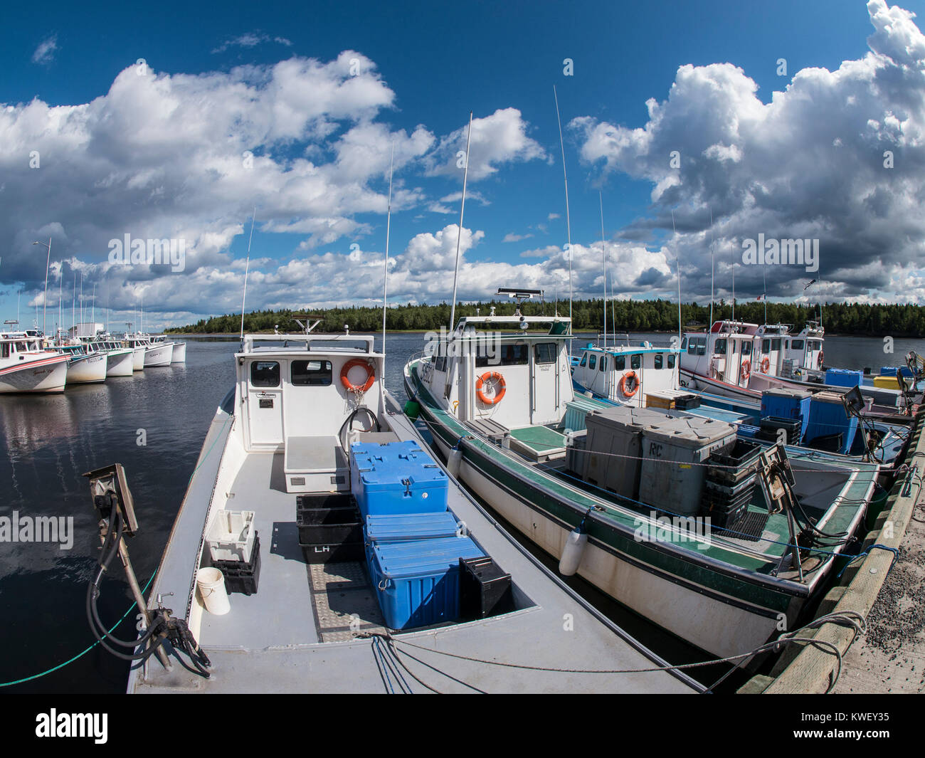 Lobster boats, Quai de Loggiecroft Wharf, Kouchibouguac River