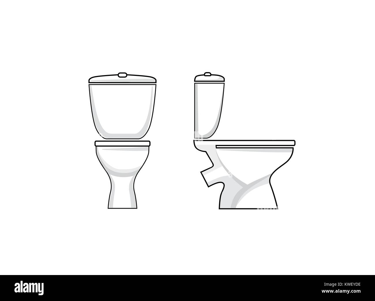 Toilet Sign. Toilet seat. Line art Icon Set. Stock Vector