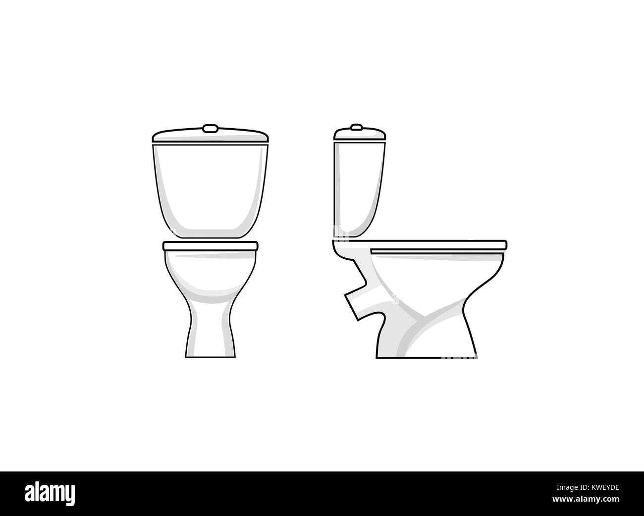 Toilet Sign. Toilet seat. Line art Icon Set Stock Vector Image & Art