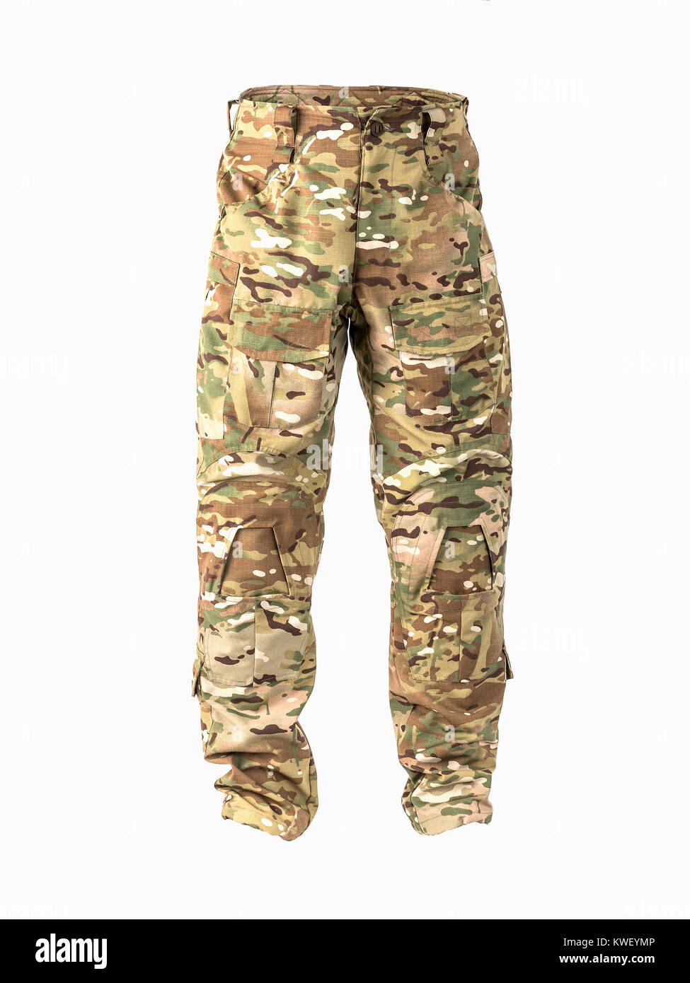 Chest pants for outdated activities. Camouflage pants Stock Photo