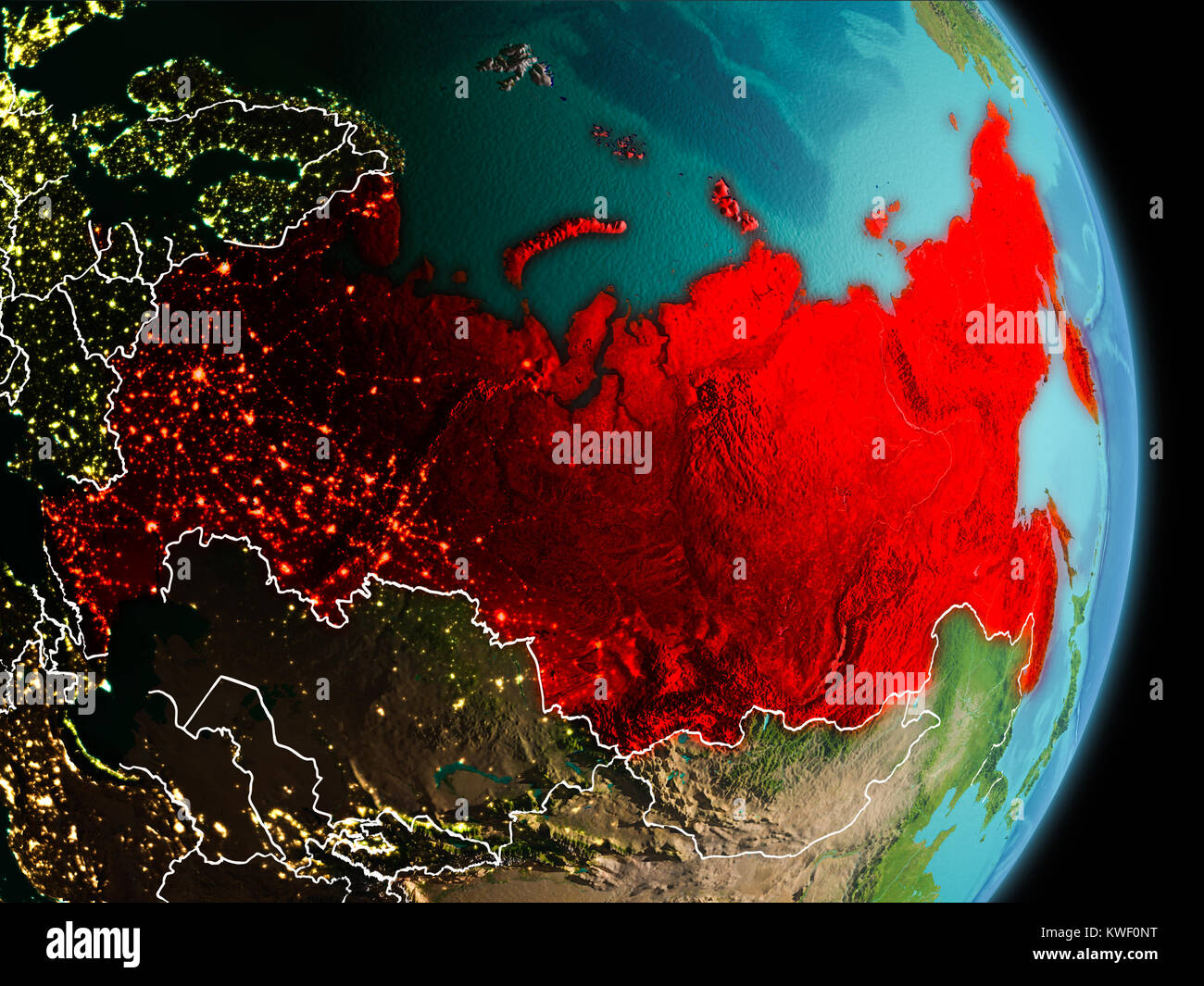 Russia Satellite Map Stock Photos Russia Satellite Map Stock Images Alamy