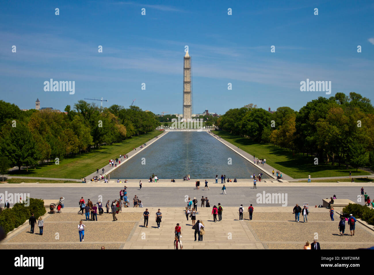 The Lincoln Memorial is an American national monument built to honor the 16th President of the United States, Abraham Lincoln. Washington DC. Stock Photo