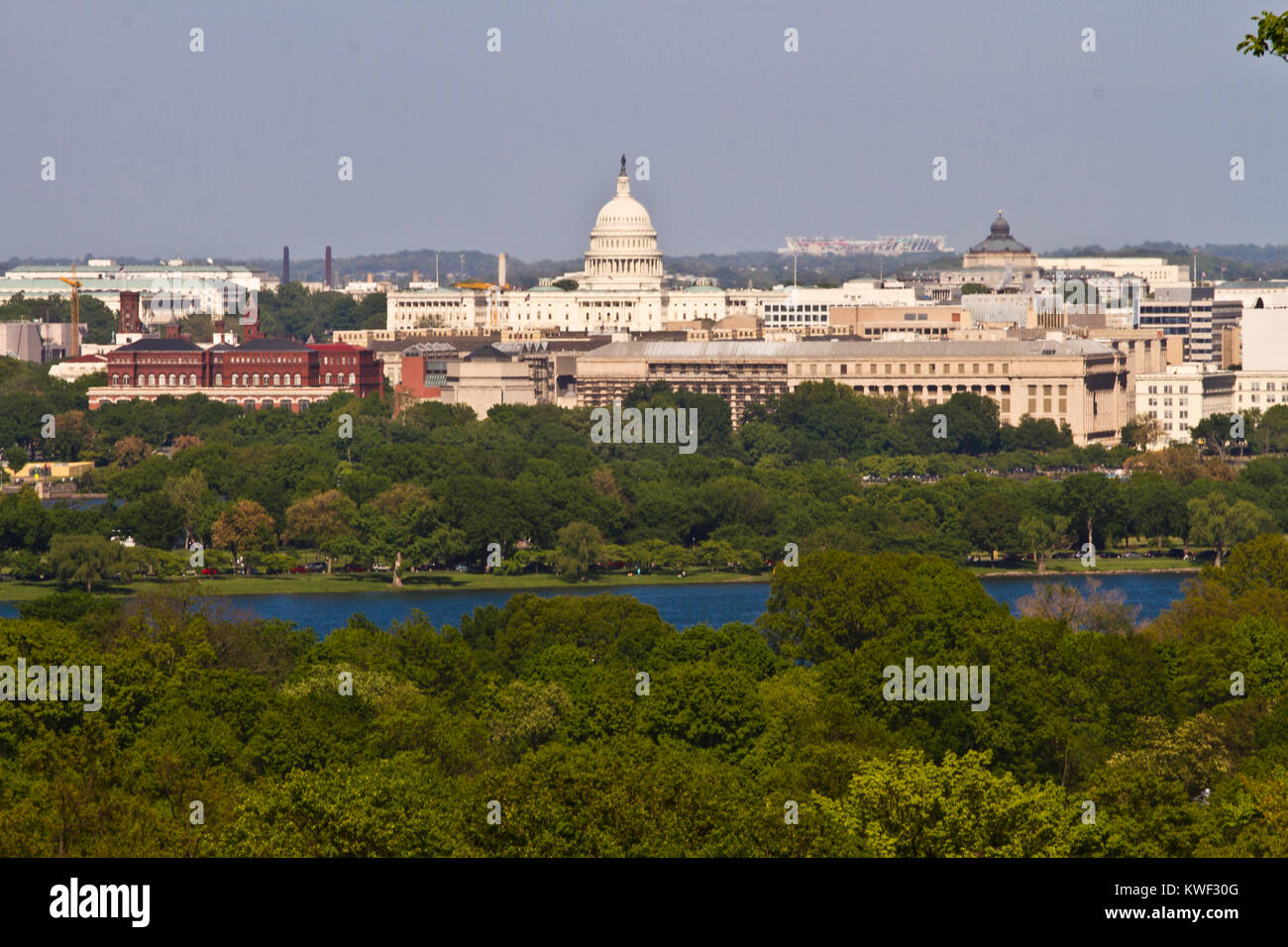 United States Capitol Building, Washington DC, is the home of the US Congress, and the seat of the legislative branch of the U.S. federal government. Stock Photo