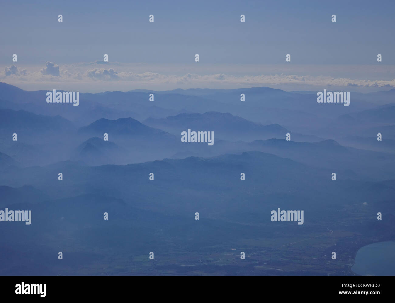 Aerial view of misty mountain in The Philippines Stock Photo - Alamy