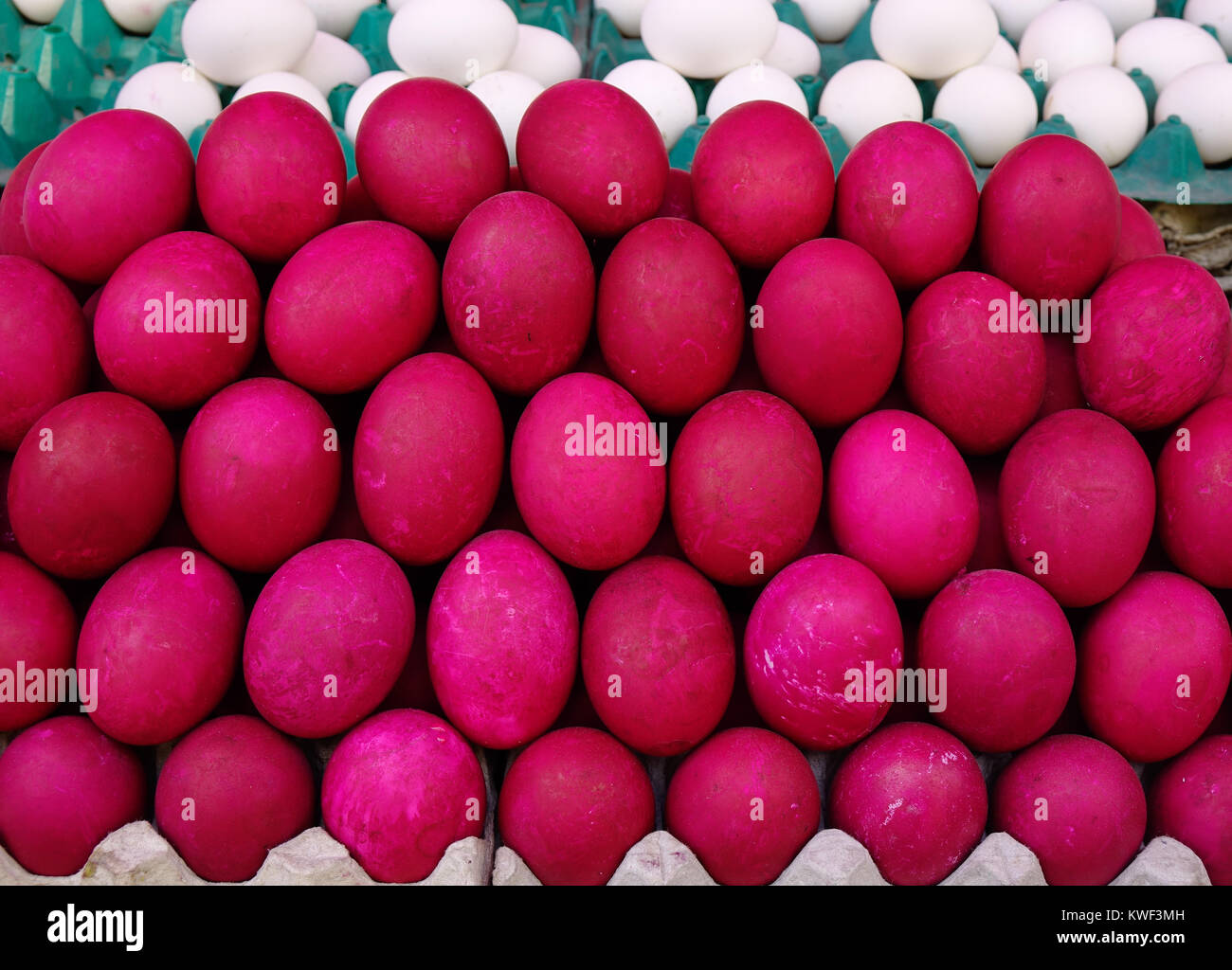 Salt eggs for sale at rural market in Manila, Philippines Stock Photo