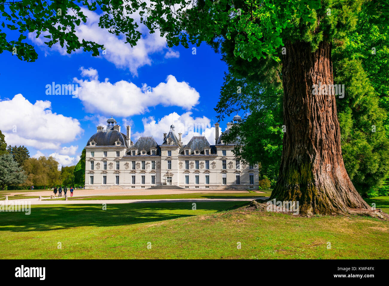 Impressive Cheverny castle,view with gardens,Loire valley,France. Stock Photo