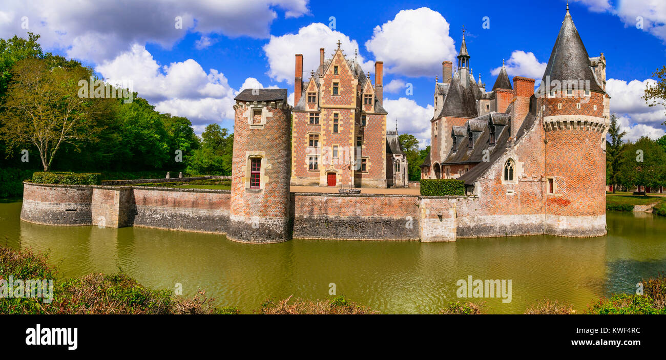 Impressive chateau du Moulin,Loire valley,France. Stock Photo