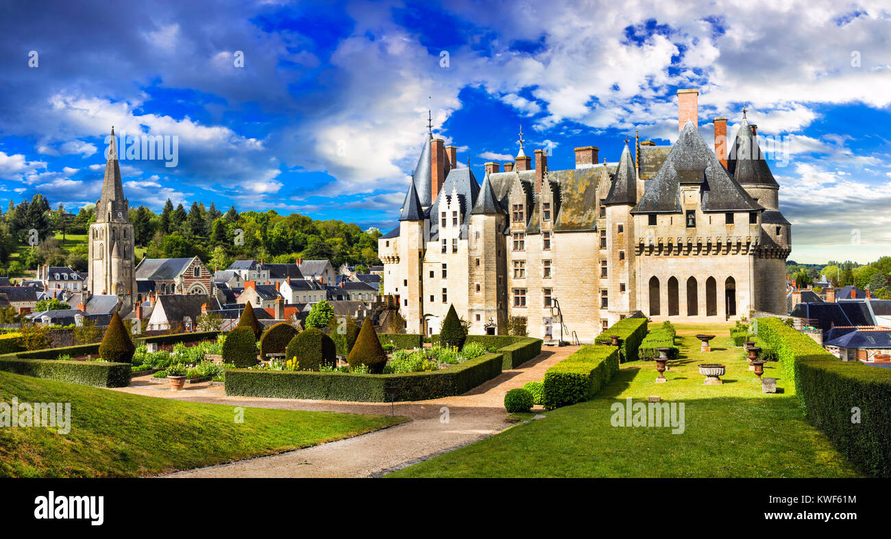 Magnificent Langeais castle,Loire valley,France Stock Photo