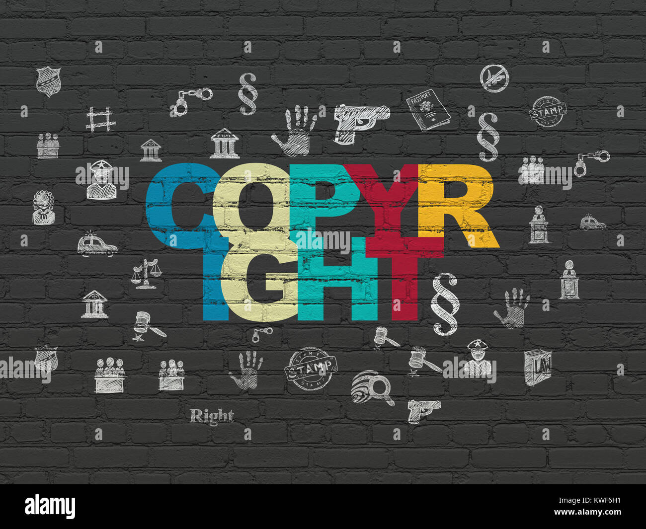 Law concept: Copyright on wall background Stock Photo - Alamy