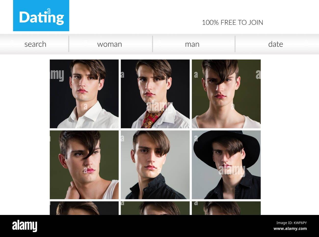 Dating app interface Stock Photo