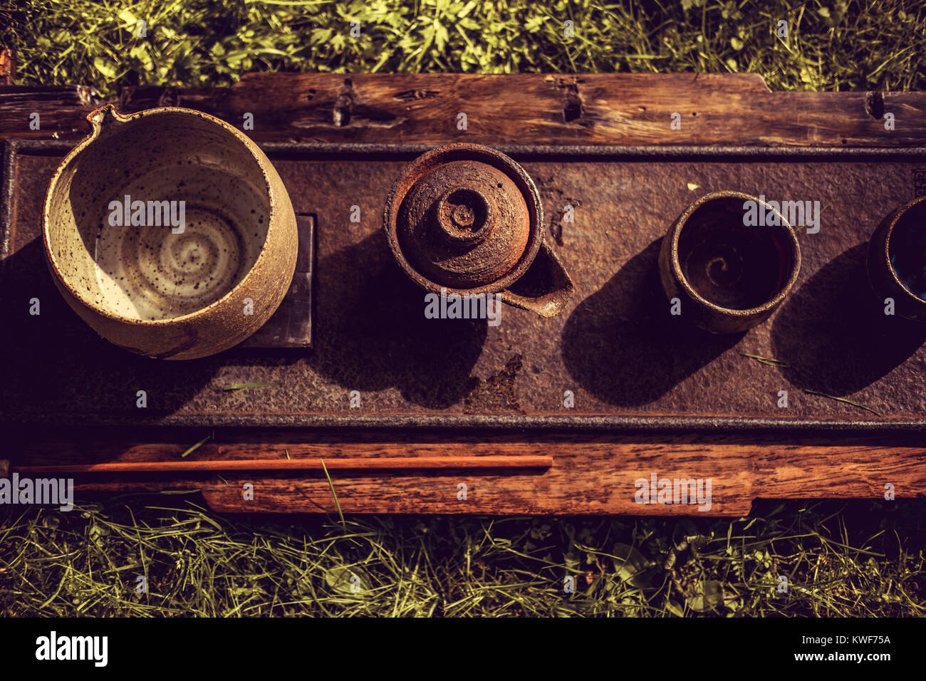 Traditional chinese wooden table Stock Photo - Alamy