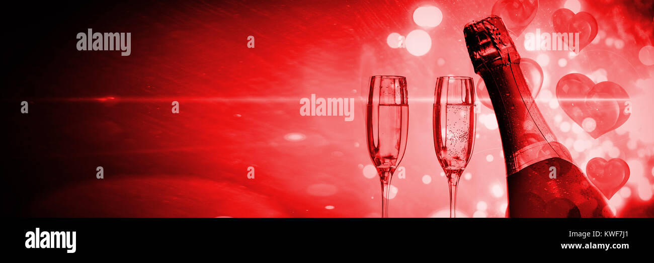 Glowing red Valentines composite Stock Photo