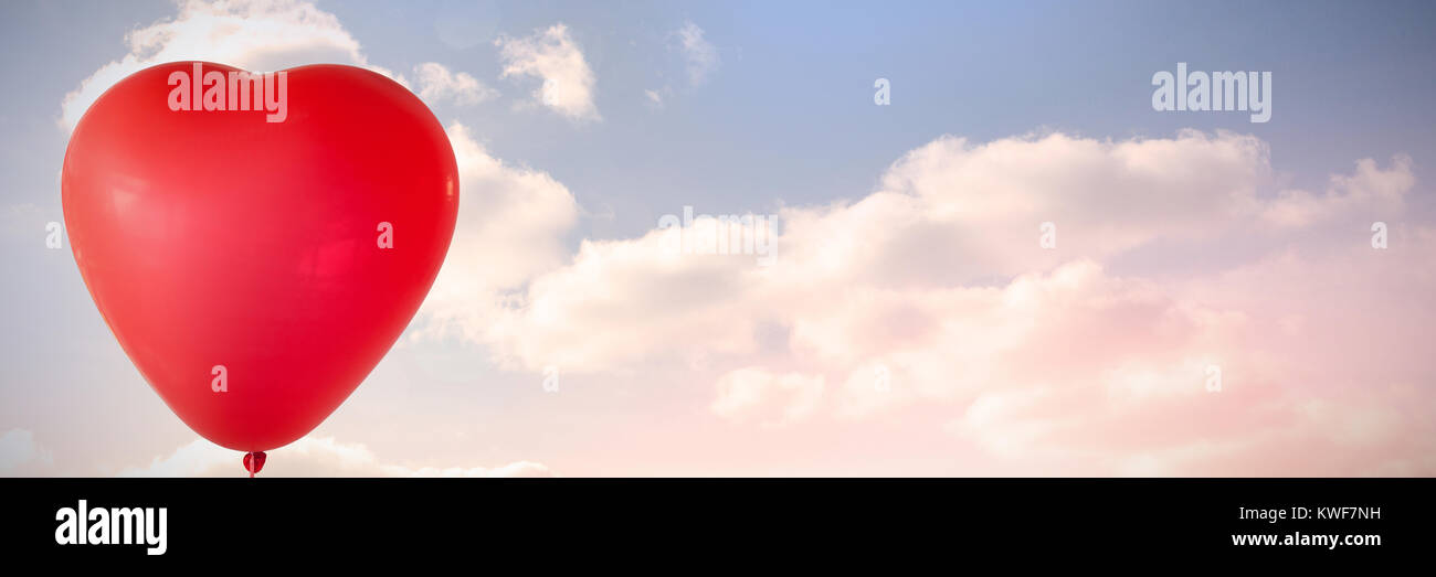 Composite image of valentines day heart balloon Stock Photo