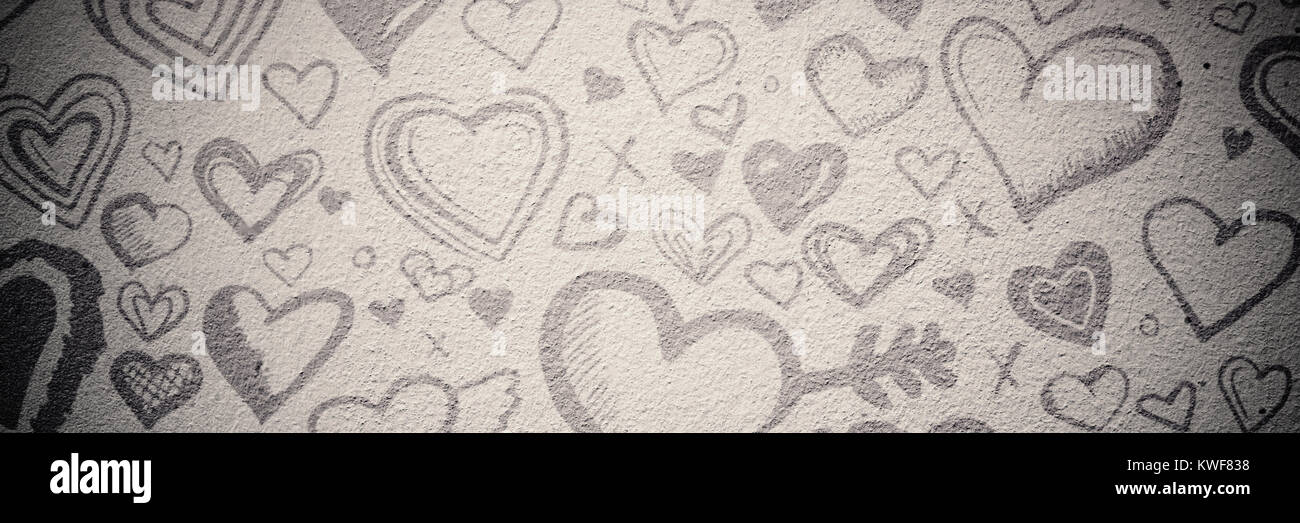 Digital composite image of hearts symbol Stock Photo