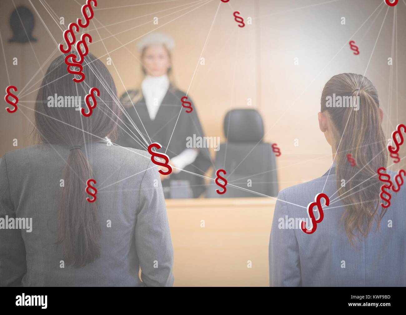 3D Section symbol icons and courtroom Stock Photo