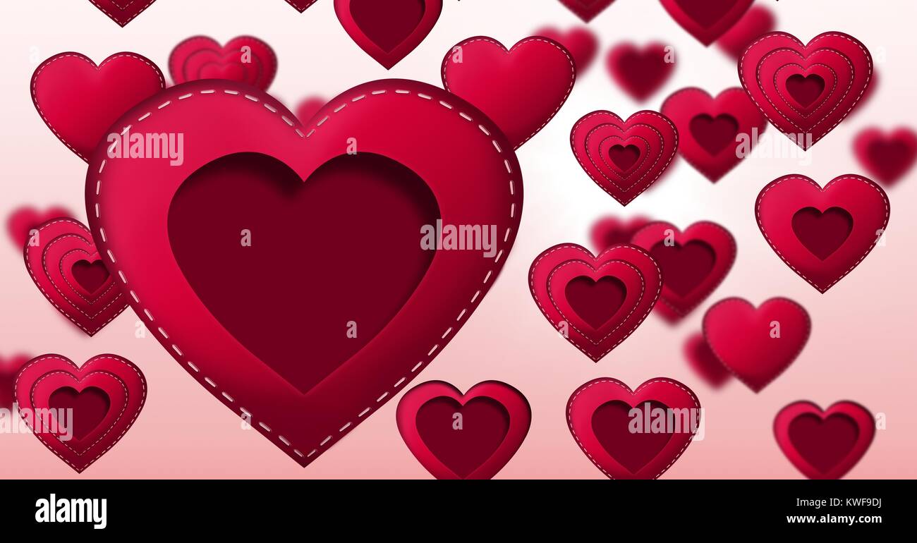 Stitched Valentines Heart Stock Photo