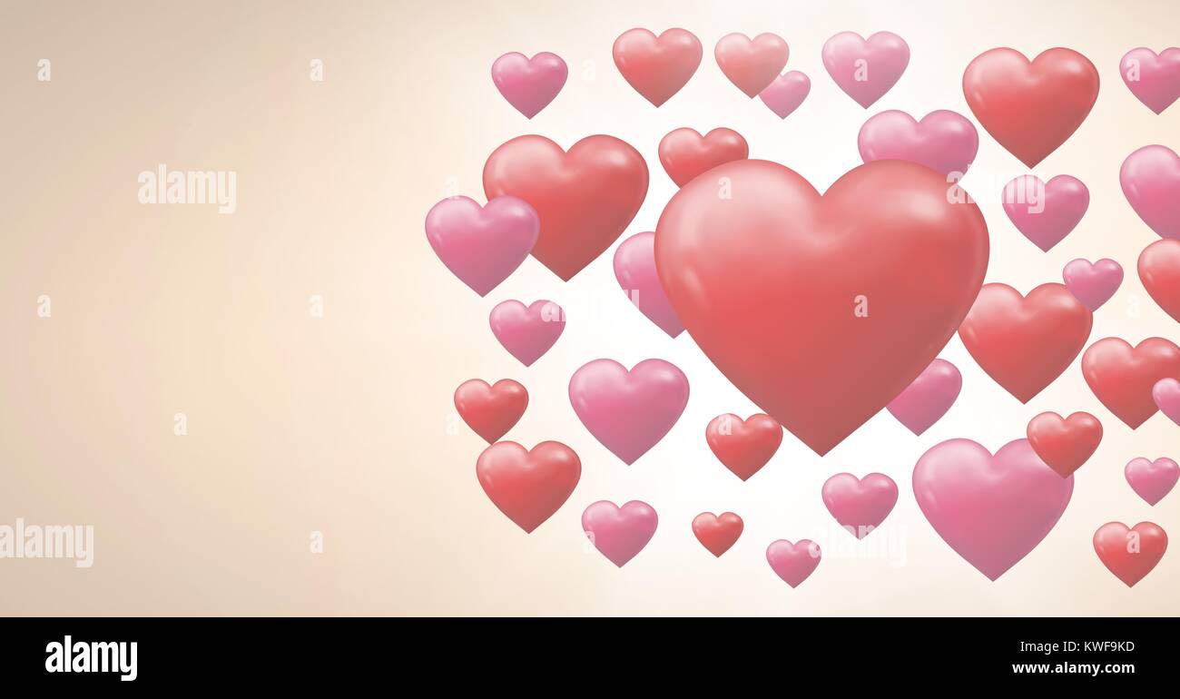Bubbly Valentines hearts Stock Photo