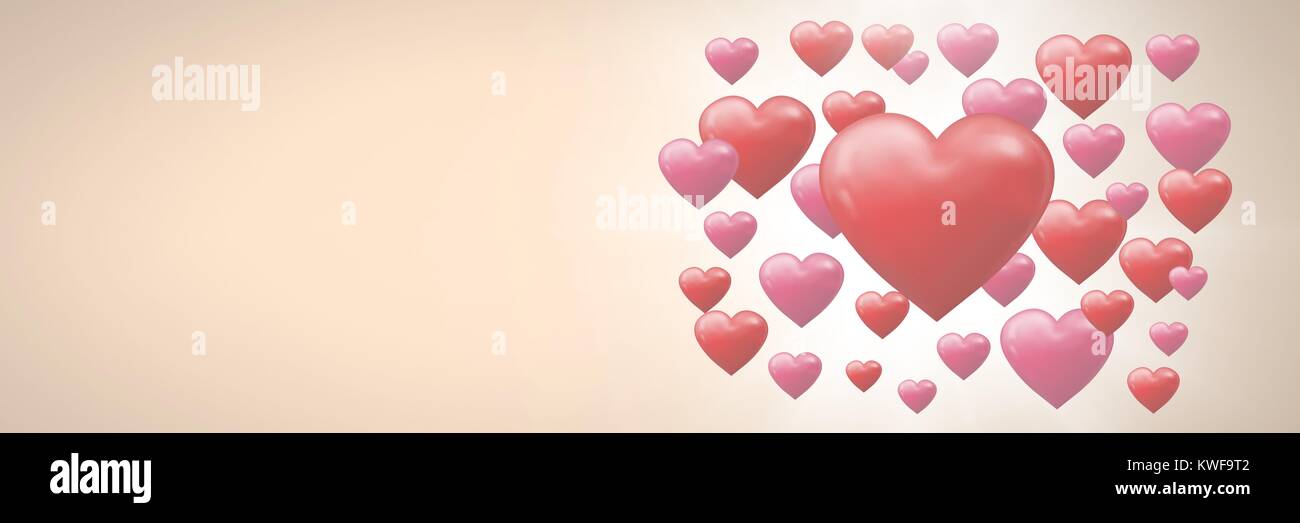 Bubbly Valentines hearts Stock Photo