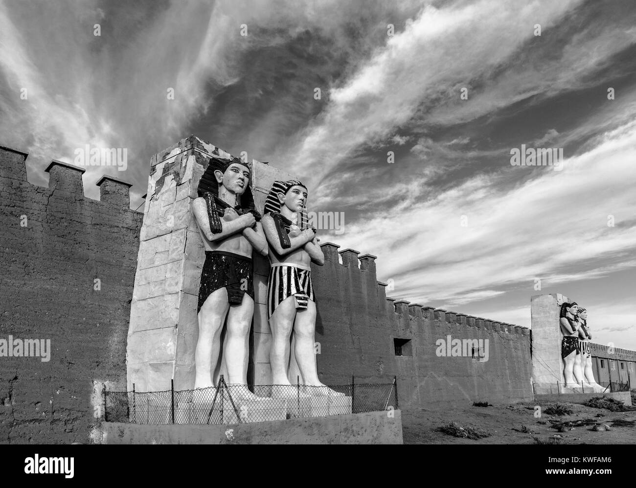 Egyptian sentinels with dramatic sky. Stock Photo