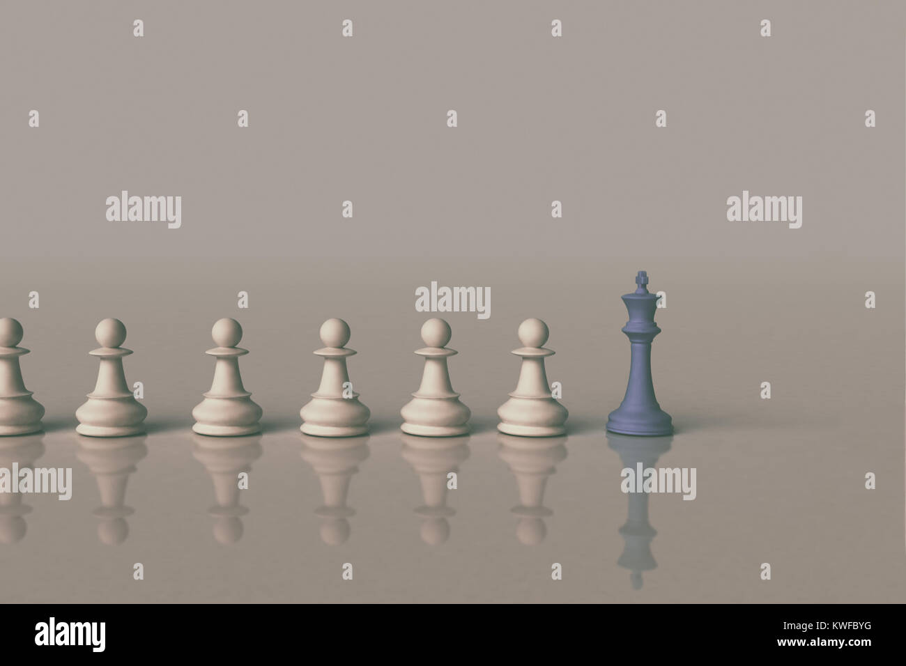 Blue chess king leadership concept background Stock Photo