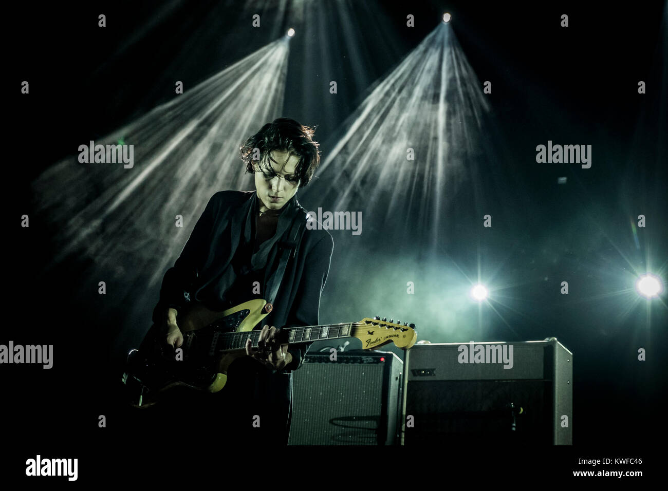 The English postpunk band Savages performs a live concert at the