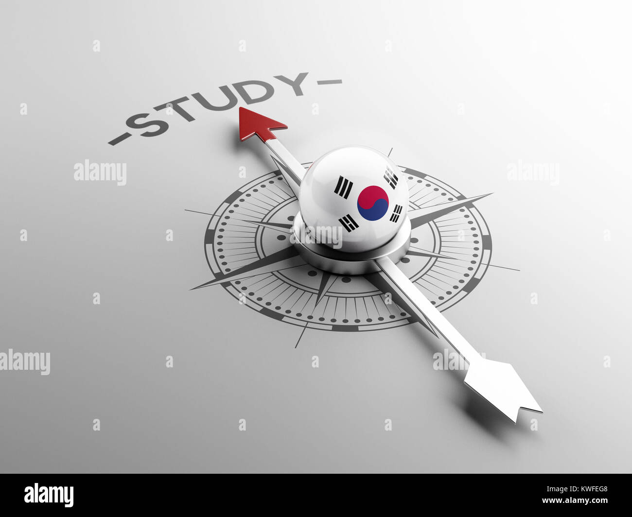 South Korea High Resolution Compass Concept Stock Photo