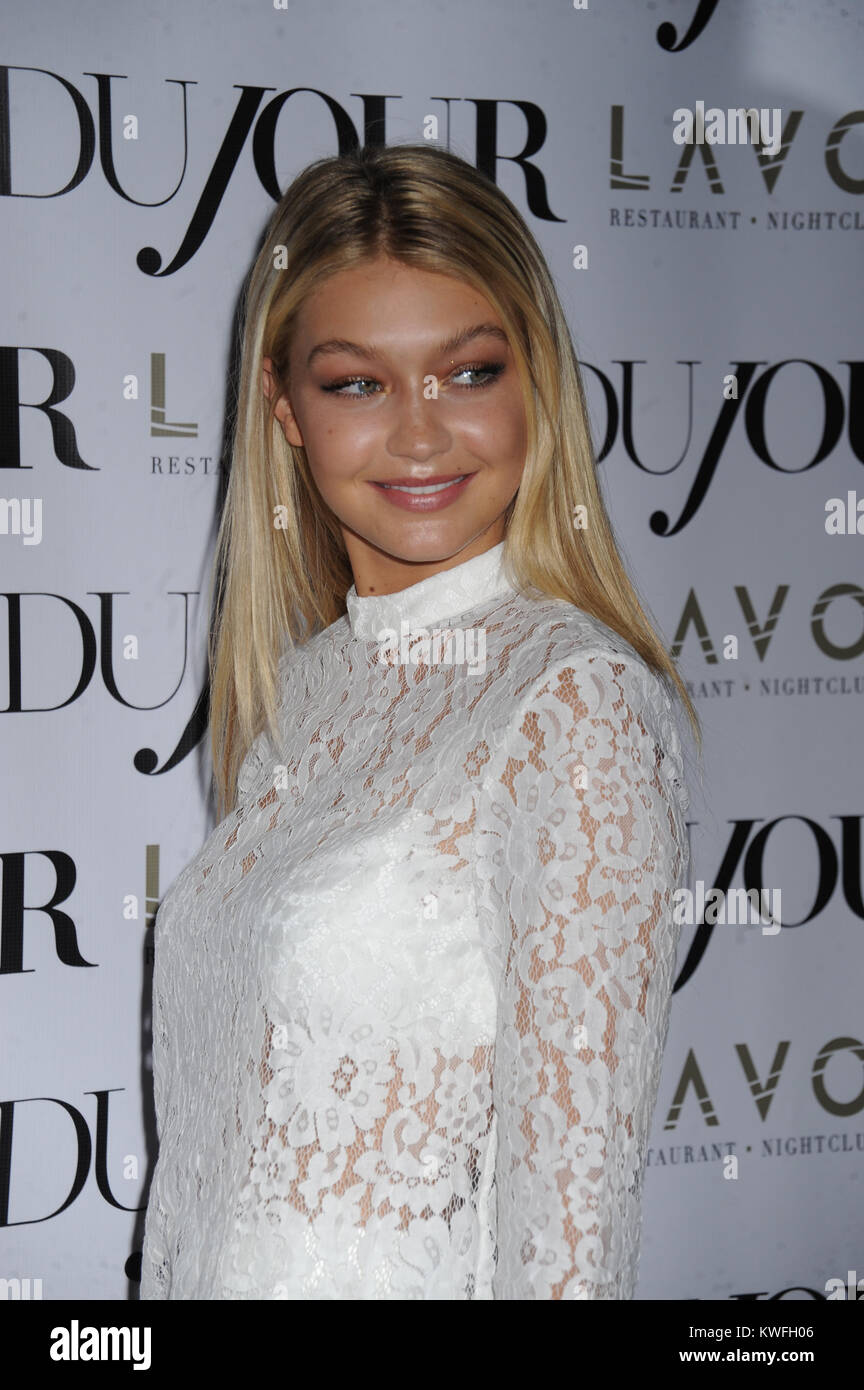 NEW YORK, NY - AUGUST 28: Gigi Hadid attends DuJour Magazine Celebrates