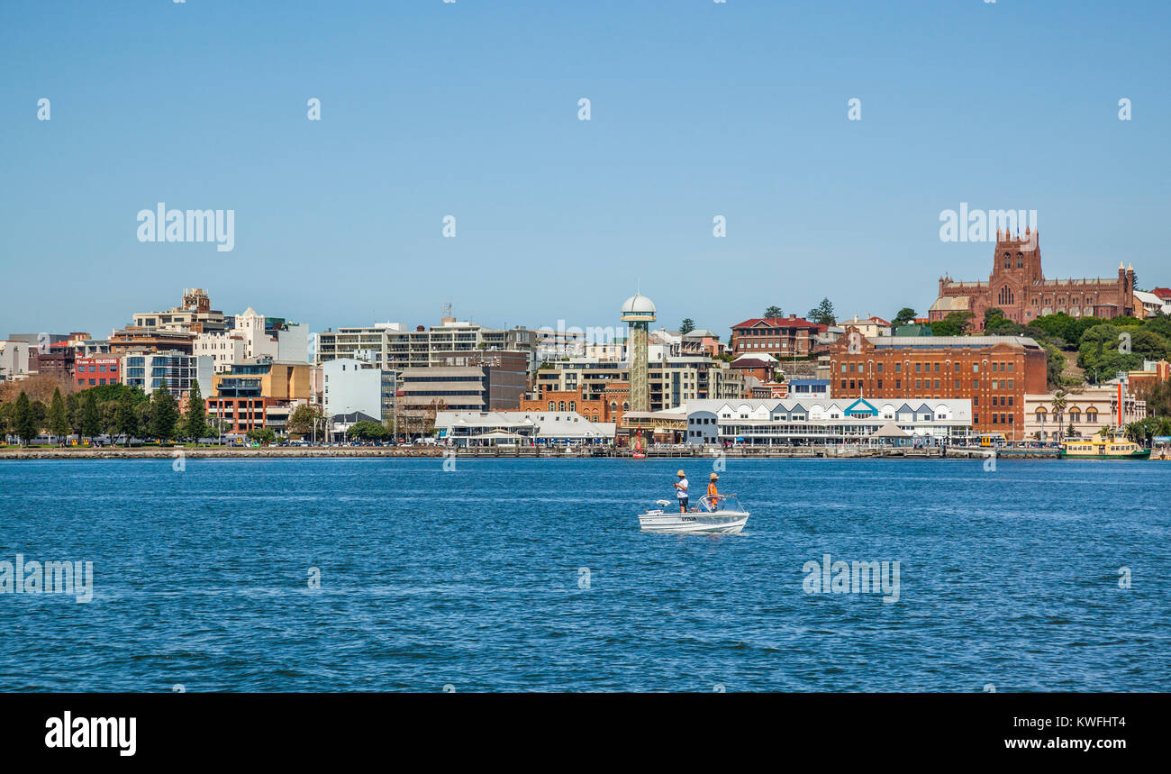 Australia, New South Wales, Hunter Region, view of Newcastle across the Hunter River from Stockton Stock Photo