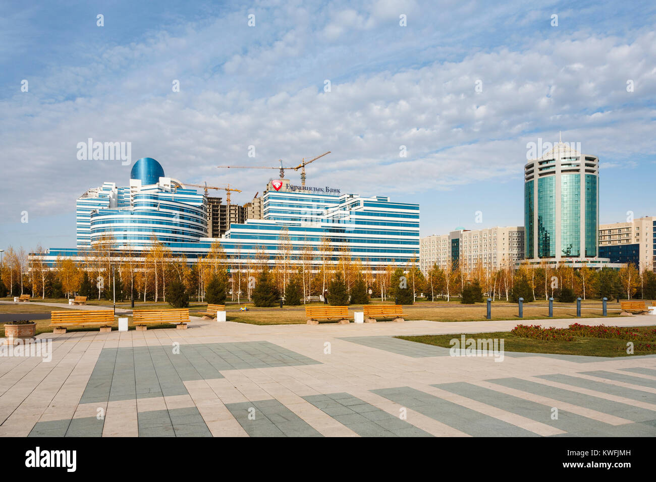 The futuristic ultra-modern colourful glass and steel Eurasian Bank ...