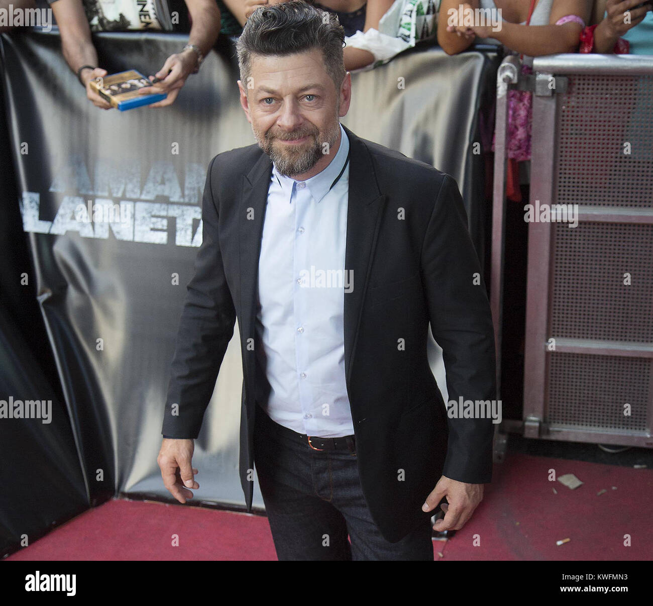 MADRID, SPAIN - JULY 16: Andy Serkis attends the 'Dawn of the Planet of the Apes' (El Amanecer del Planeta de los Simios) premiere on July 16, 2014 in Madrid, Spain  People:  Andy Serkis Stock Photo
