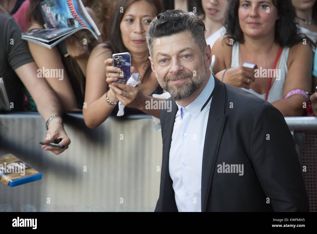 MADRID, SPAIN - JULY 16: Andy Serkis attends the 'Dawn of the Planet of the Apes' (El Amanecer del Planeta de los Simios) premiere on July 16, 2014 in Madrid, Spain  People:  Andy Serkis Stock Photo