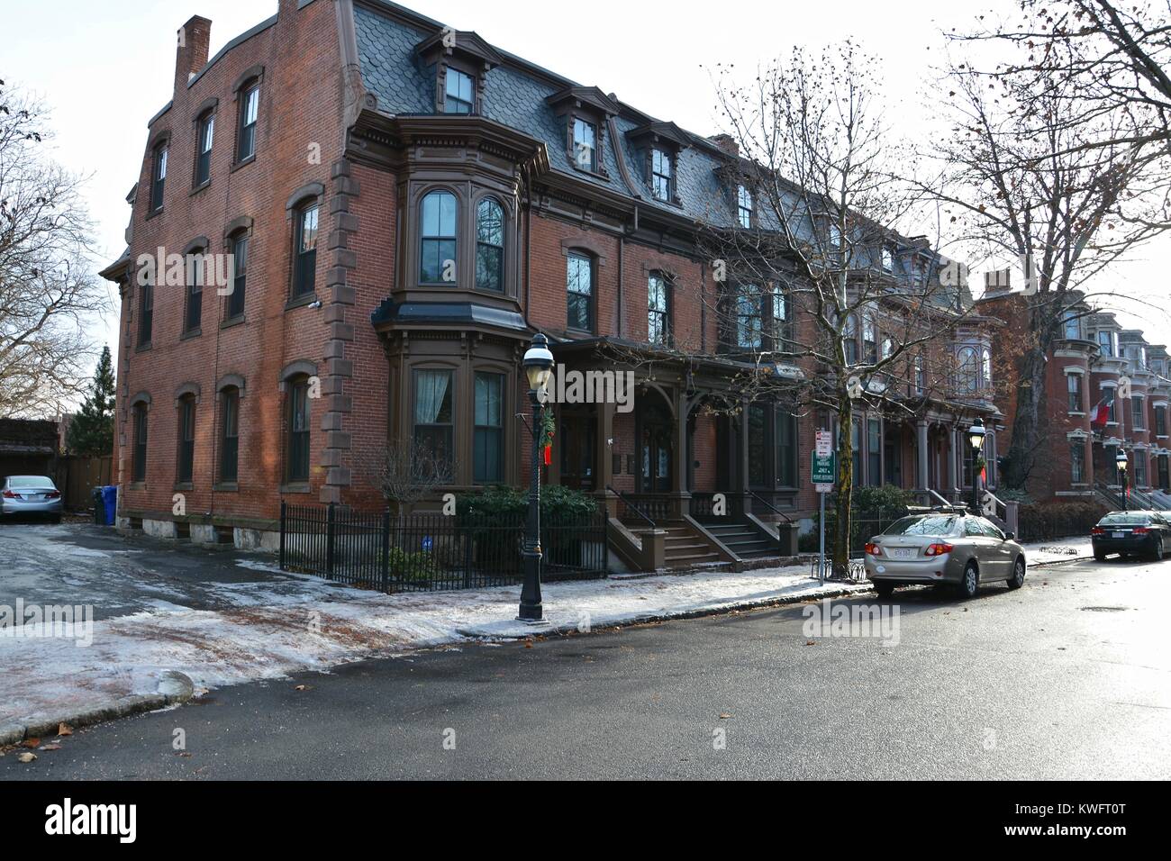 The iconic Mattoon Street Victorian Row House historic district in