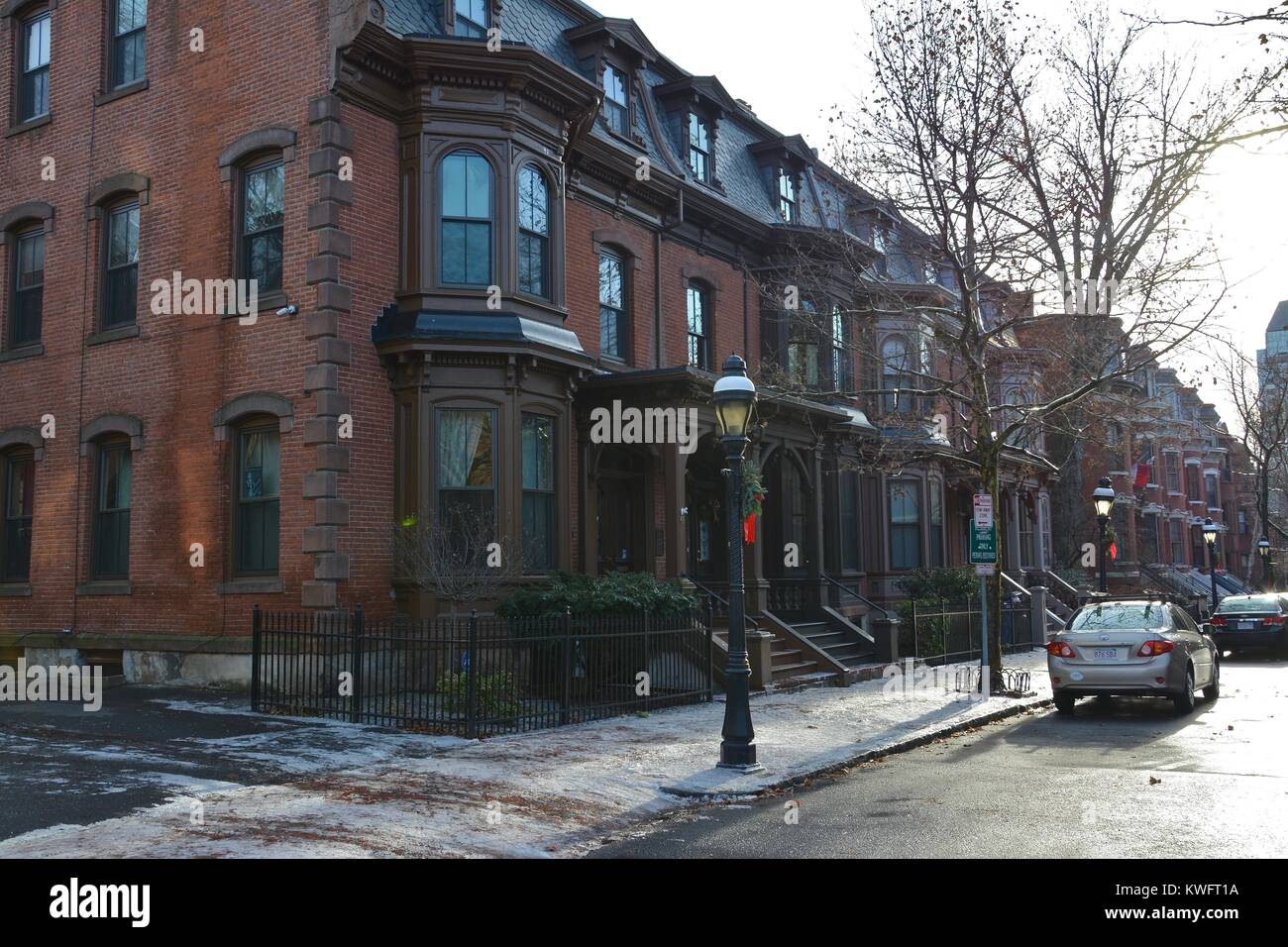 The iconic Mattoon Street Victorian Row House historic district in