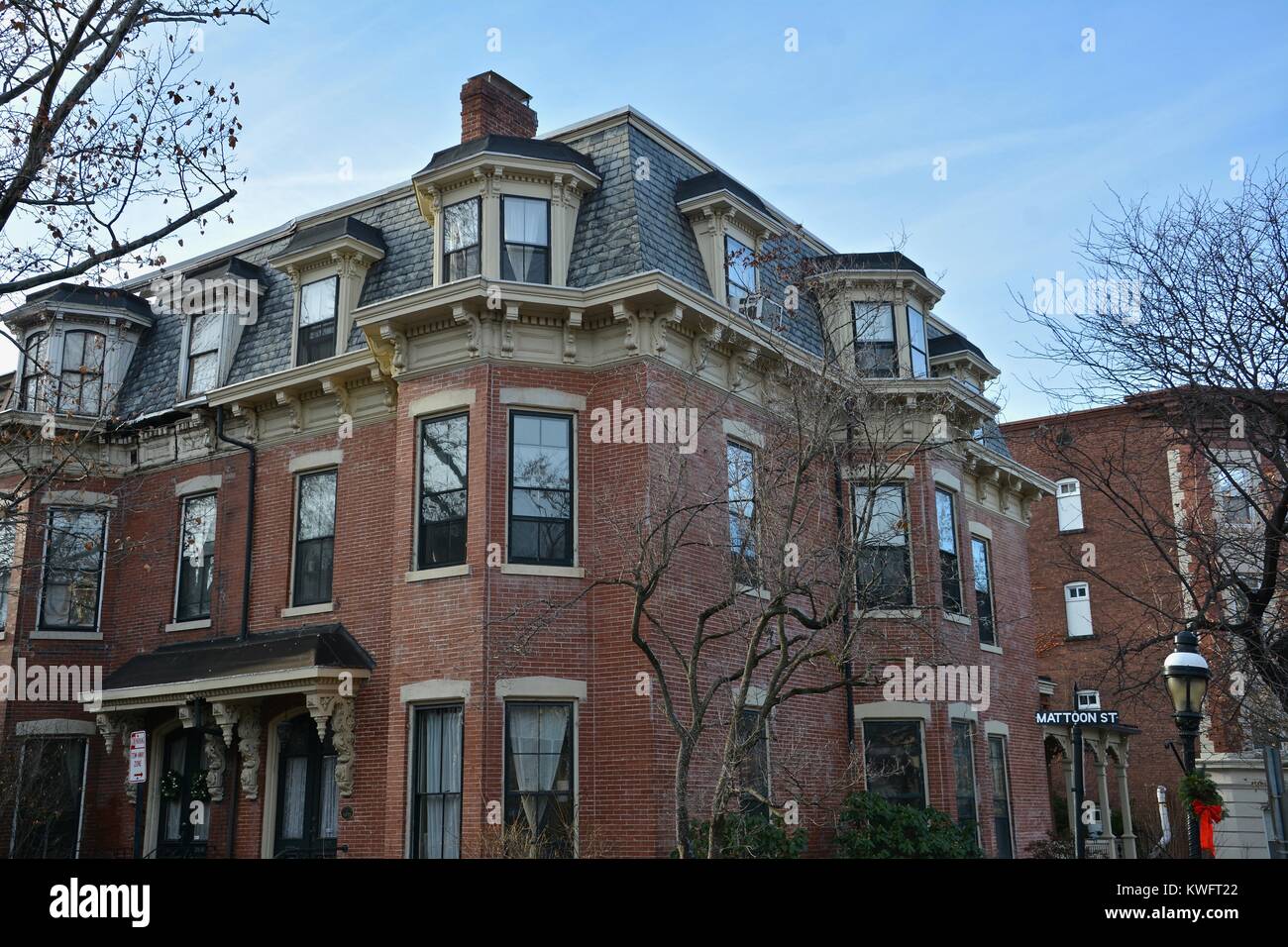 The iconic Mattoon Street Victorian Row House historic district in