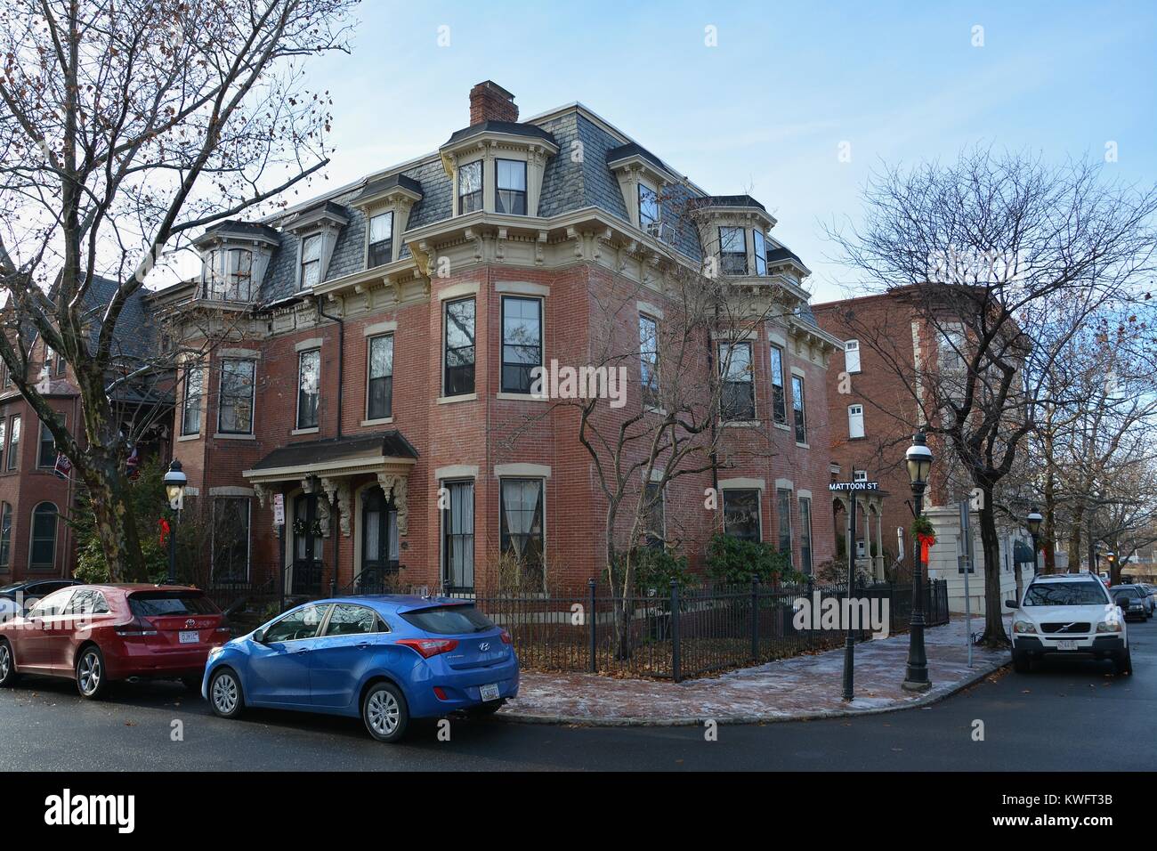 The iconic Mattoon Street Victorian Row House historic district in