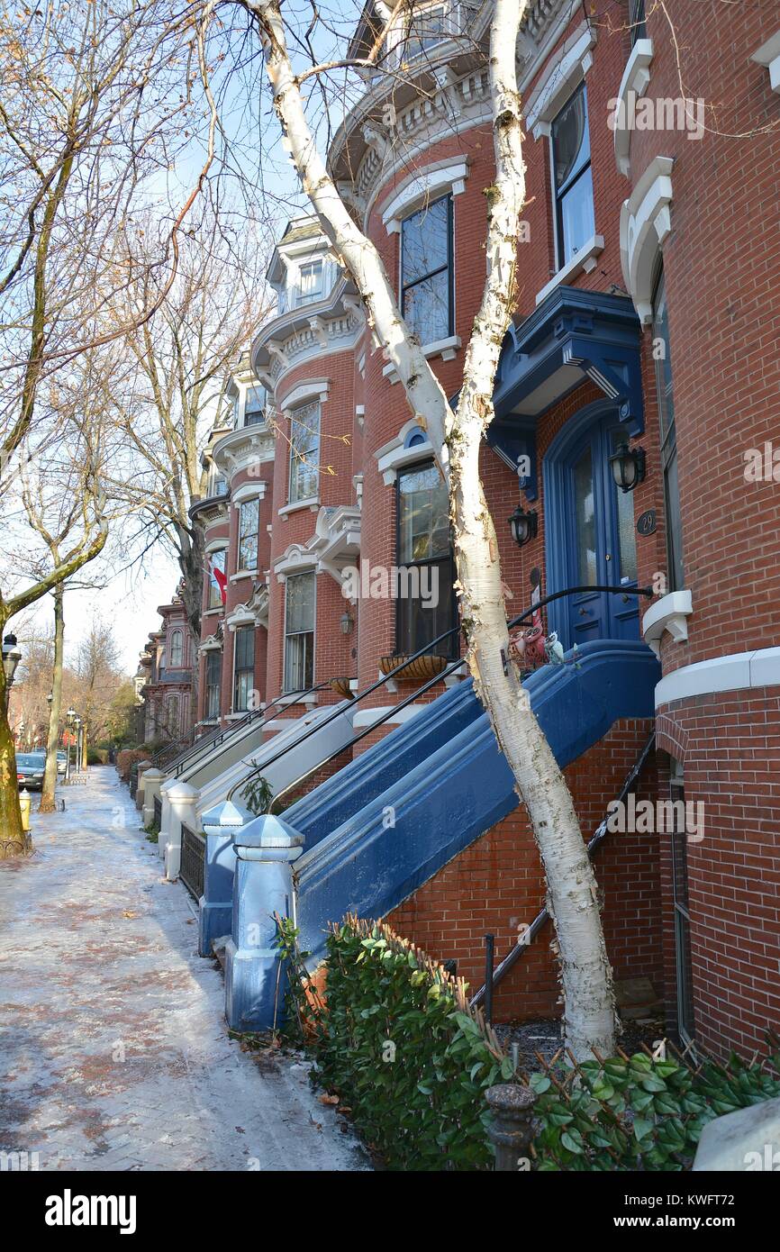 The iconic Mattoon Street Victorian Row House historic district in