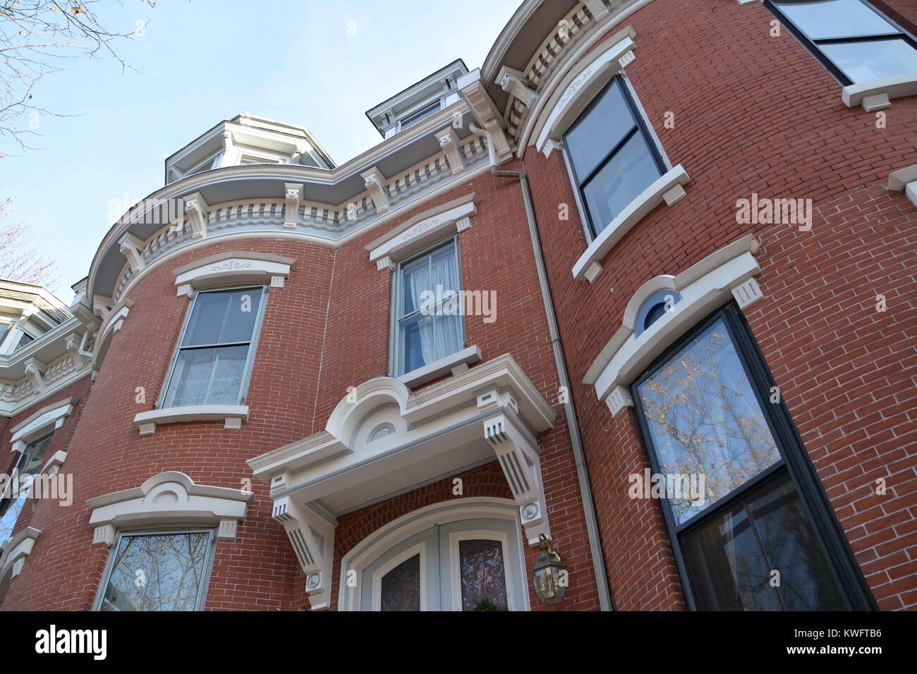 The iconic Mattoon Street Victorian Row House historic district in