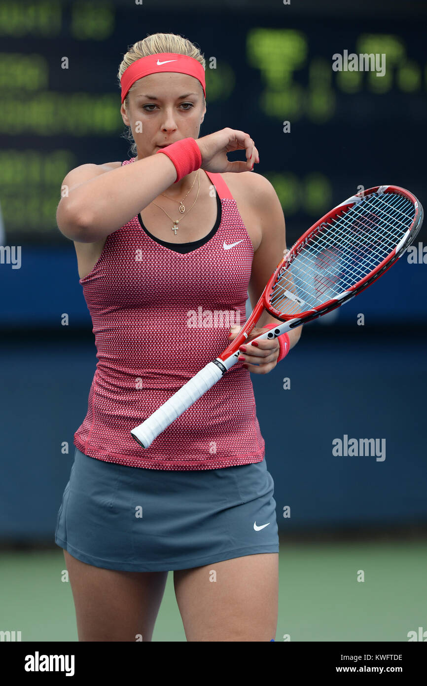 FLUSHING NY- AUGUST 26: Sabine Lisicki on Day One of the 2013 US Open at  USTA Billie Jean King National Tennis Center on August 26, 2013 in the  Flushing neighborhood of the