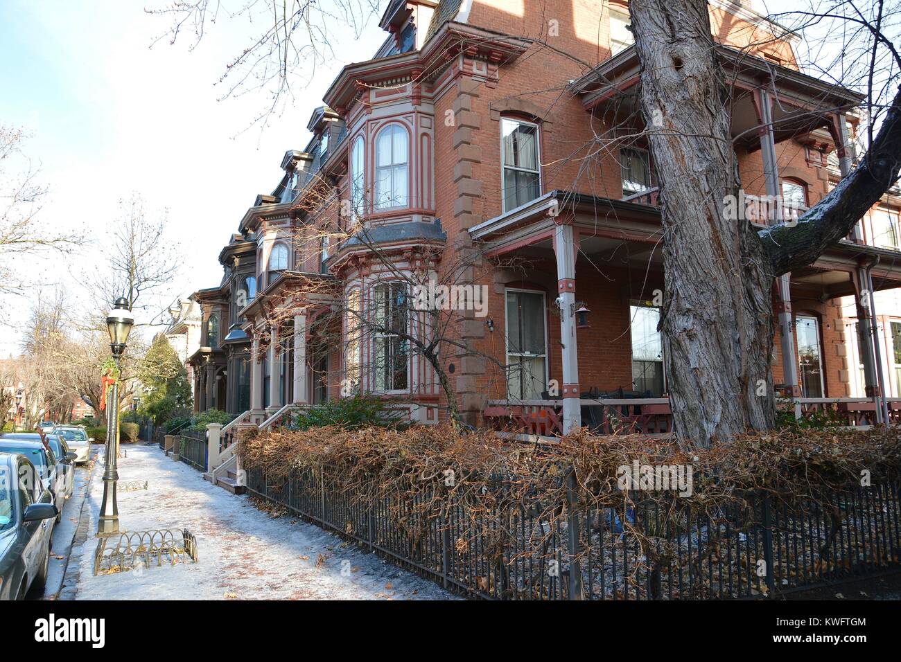 The iconic Mattoon Street Victorian Row House historic district in